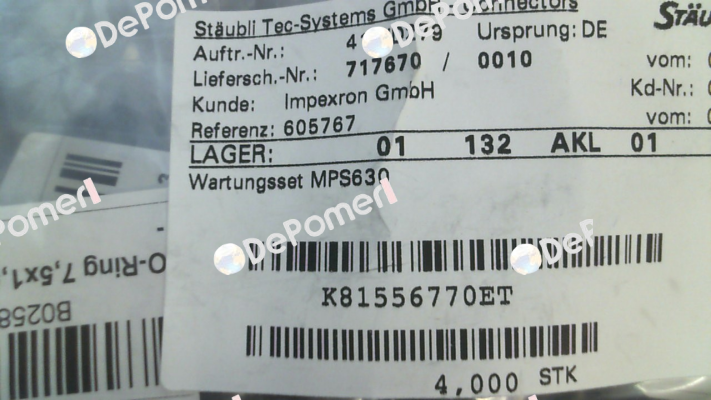 MPS630 (K81556770ET) Multi-Contact (Stäubli)