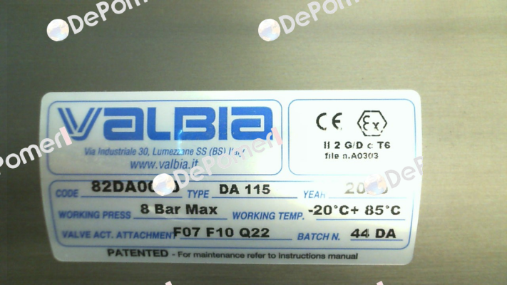 82DA0070 / DA115 Valbia
