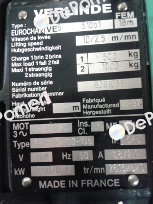 (0703C) Eurochain VE5 510b1 / 5x15 H80C  Verlinde