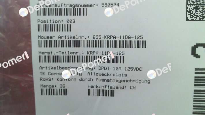 KRPA-11DG-125 TE Connectivity (Tyco Electronics)