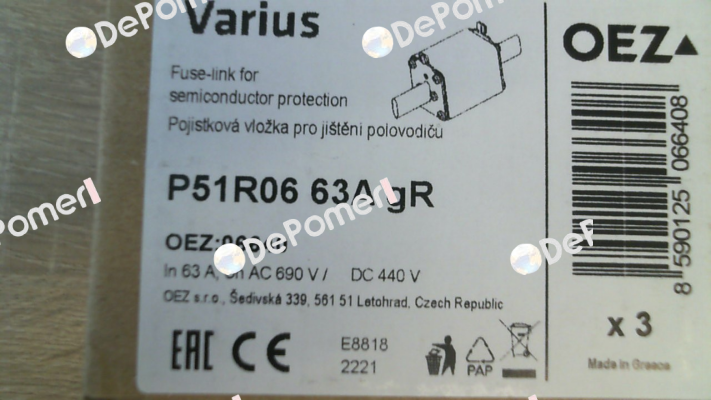 Art. No. OEZ:06640, Type: P51R06 63A gR OEZ
