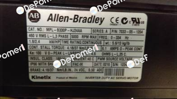 MPL-B330P-HJ74AA Allen Bradley (Rockwell)