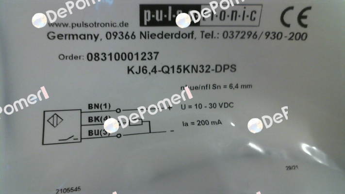 p/n: 08310001237, Type: KJ6,4-Q15KN32-DPS Pulsotronic