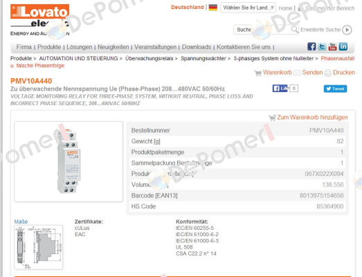 PMV10A440 Lovato