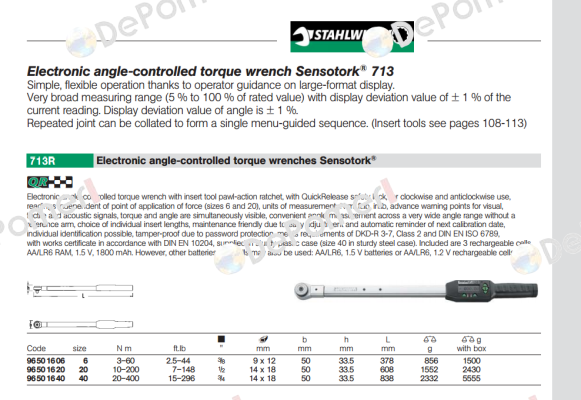 P/N: 96501606 Type: 713R/6   Stahlwille