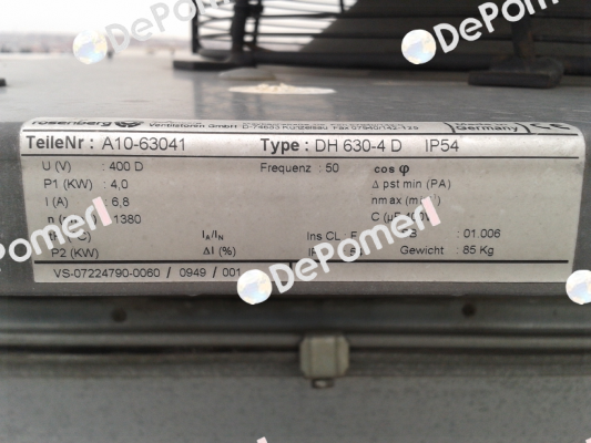 DH 630-4D IP 54, A10-63041  obsolete, replacement DHE 630-4 D.7KF  Rosenberg