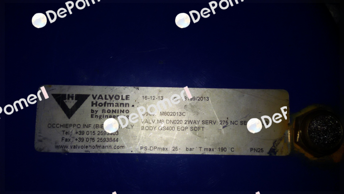 M802013C Valvole Hofmann