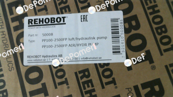 p/n: 50008, Type: PP100-2500FP Rehobot
