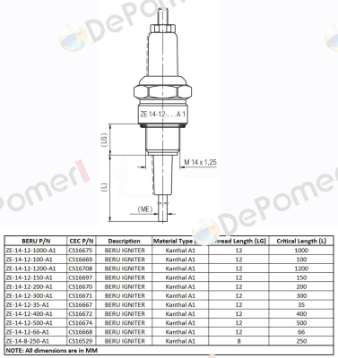 Type ZE 14-12-400 A1 Beru