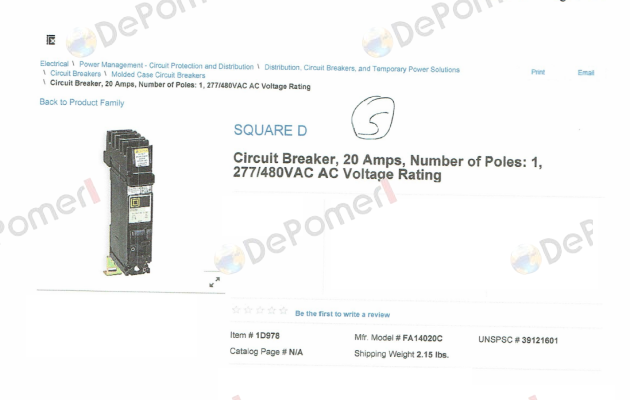 FA14020C  Square D (Schneider Electric)