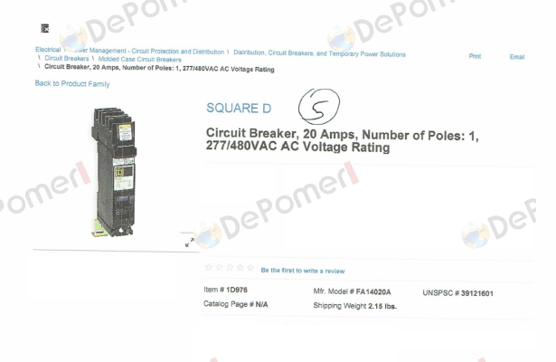 FA14020A  Square D (Schneider Electric)