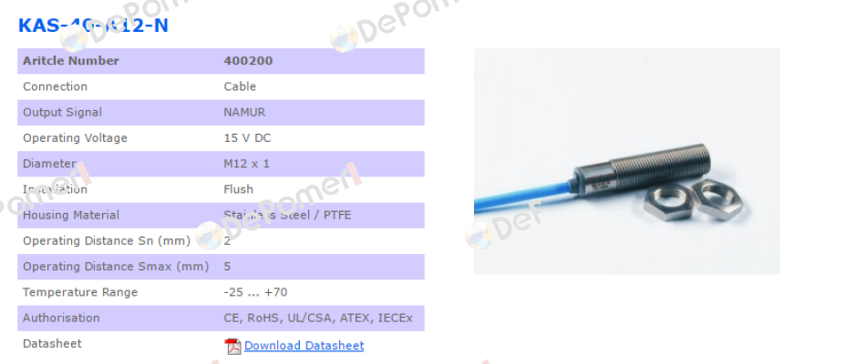 P/N: 400200 Type: KAS-40-A12-N  Rechner