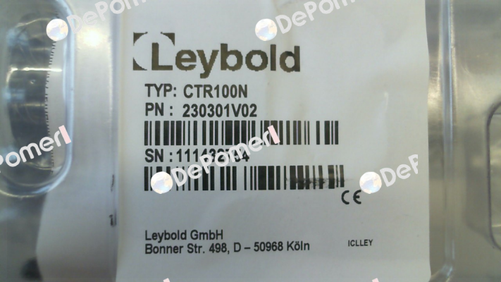 p/n: 230301V02; Type: CERAVAC CTR 100 N Leybold