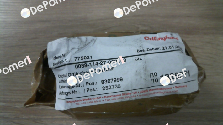 0088-114-27-000180,  spare part for 0086-006-02-000000 Ortlinghaus