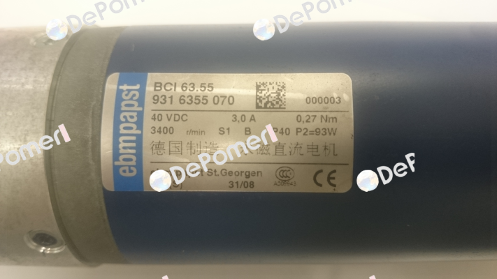 BCI 63.55  931 6355 070 40VDC OEM EBM Papst