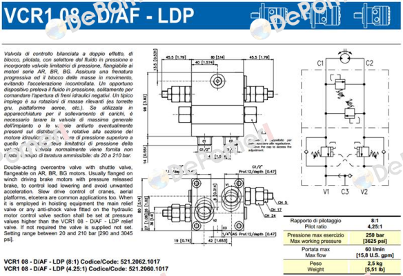 VCR1 08-D/AF-LDP (8:1) Brevini