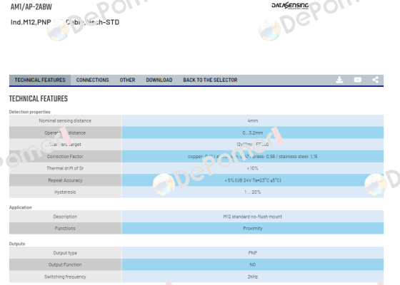 AM1/AP-2A8W Micro Detectors / Diell (now Datasensing)