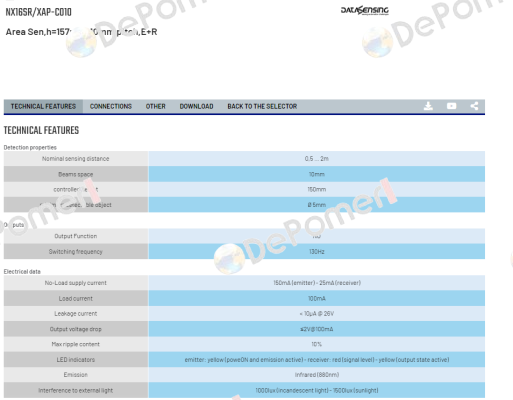NX16SR/XAP-C010 Micro Detectors / Diell (now Datasensing)