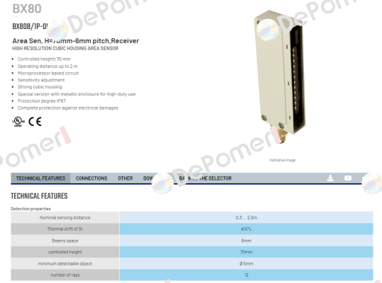 BX80B/1P-0H6XLS Micro Detectors / Diell (now Datasensing)