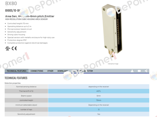 BX80S/10-0H6XLS Micro Detectors / Diell (now Datasensing)