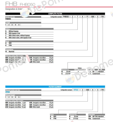 FHB-050-2-B-A-F1-A25-N-P01 MP Filtri