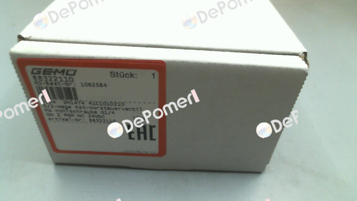 P/N: 88322110 Type: 0324 2M1474 41C1010210 Gemü
