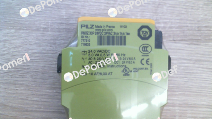 p/n: 777310, Type: PNOZ X3P 24VDC 24VAC 3n/o 1n/c 1so Pilz