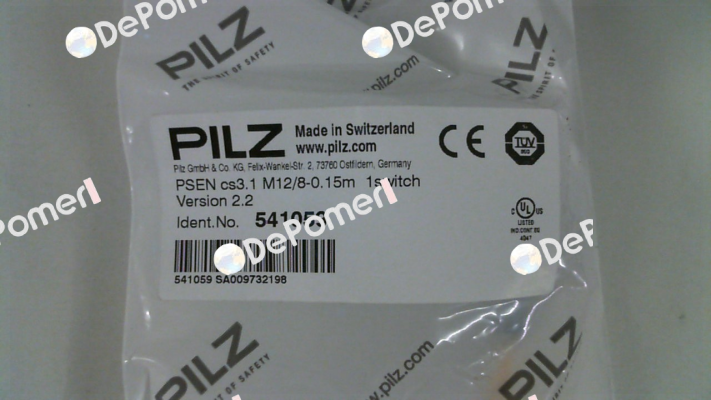 p/n: 541059, Type: PSEN cs3.1 M12/8-0.15m  1switch Pilz
