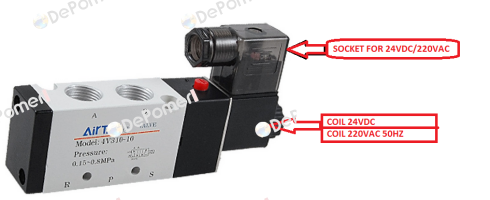 COIL 24VDC FOR 4V310-10 + SOCKET   Airtac