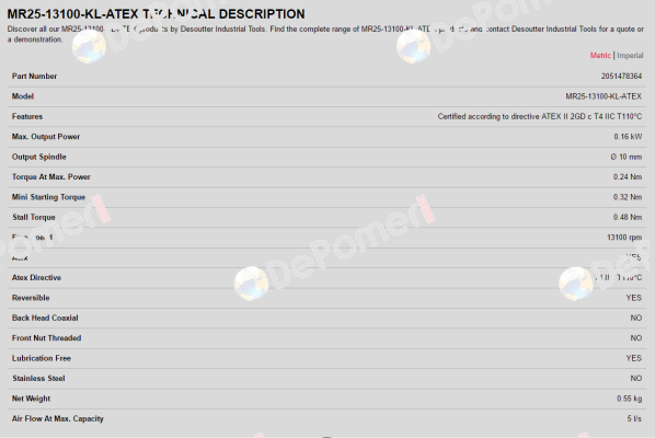 2051478364 / MR25-13100-KL-ATEX Desoutter