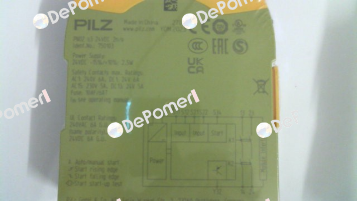p/n: 750103, Type: PNOZ s3 24VDC 2 n/o Pilz