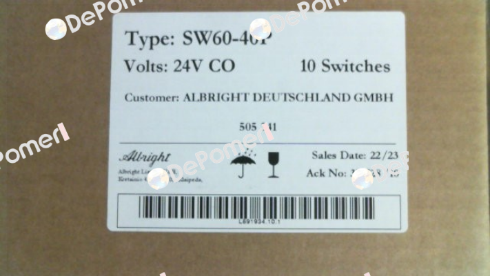 505341 SW 60-40 P 24V CO Albright