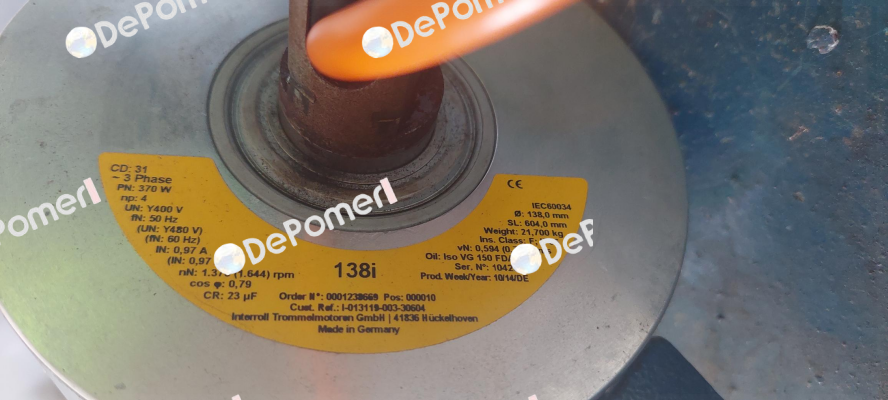MI-DM0138 DM1383-CAA0+70G5FCH-607mm Interroll
