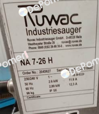 NA72-26H Ruwac