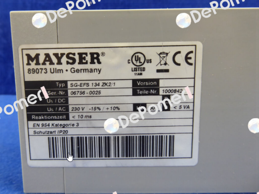 SG-EFS 134 ZK2/1 230 V Mayser